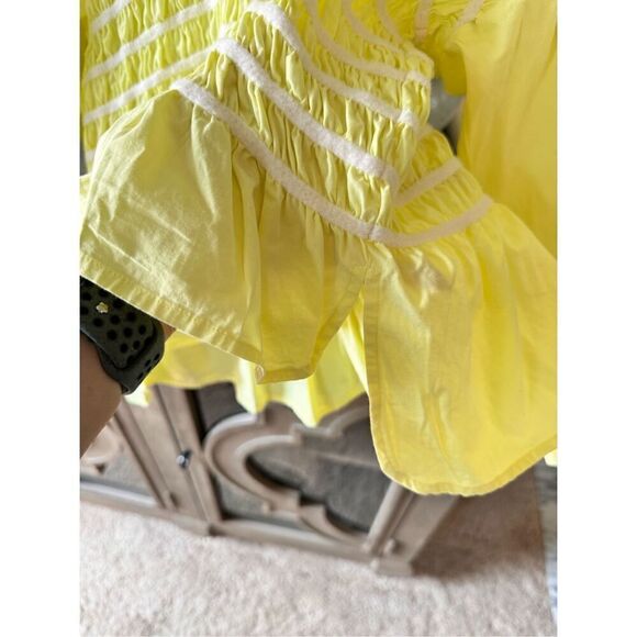 Mii Au Jardin Collection Yellow Cotton Pin tuck Button Down Size Medium - Picture 4 of 9